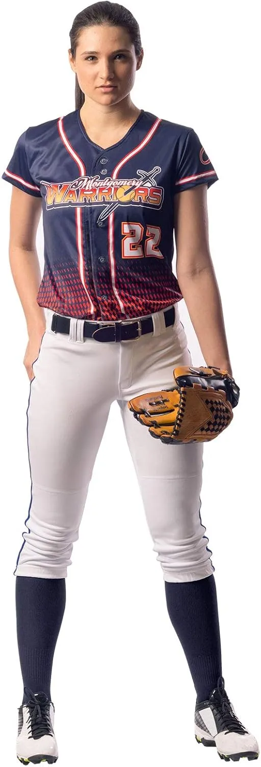 CHAMPRO Women's Tournament Low Rise Softball Pants with Side Piping