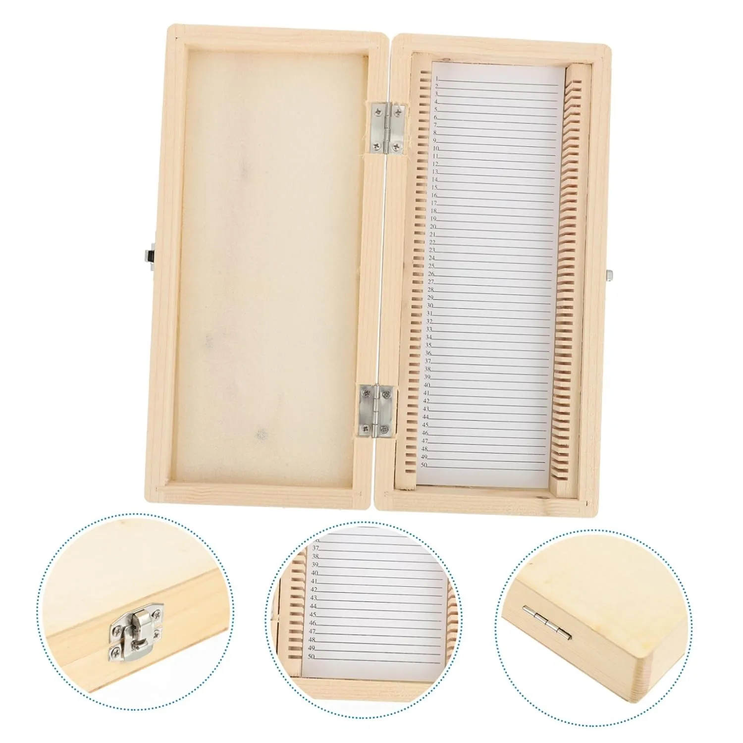 Ciieeo Wooden Microscope Slide Storage Box Practical Slide Holder with Positions Content for Easy Organization for Education and Pathology