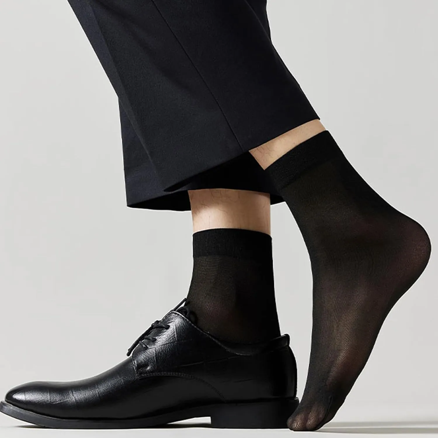 Cityelf 12 Pack Men Silky Socks Ankle Sheer Men Dress Socks Ultra Thin Nylon Sox Summer Cool Crew Socks