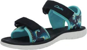 Clarks Surfing Tide K Sandal, Navy, 12 Wide US Unisex Big_Kid