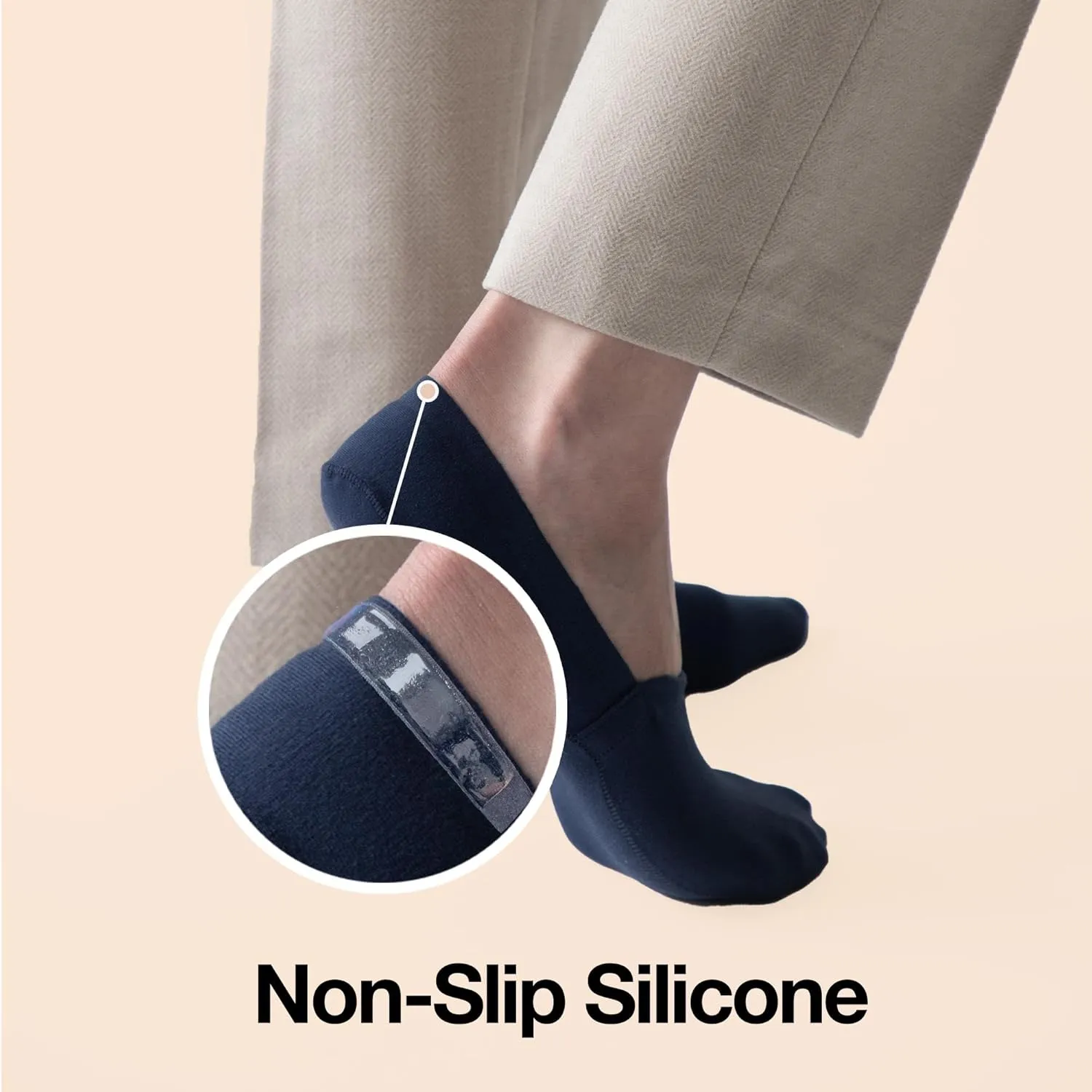 Cloud No Show Socks for Flats - Non Slip Thin Breathable Lightweight Invisible Cotton Loafer Socks for Women - Low Front Toe