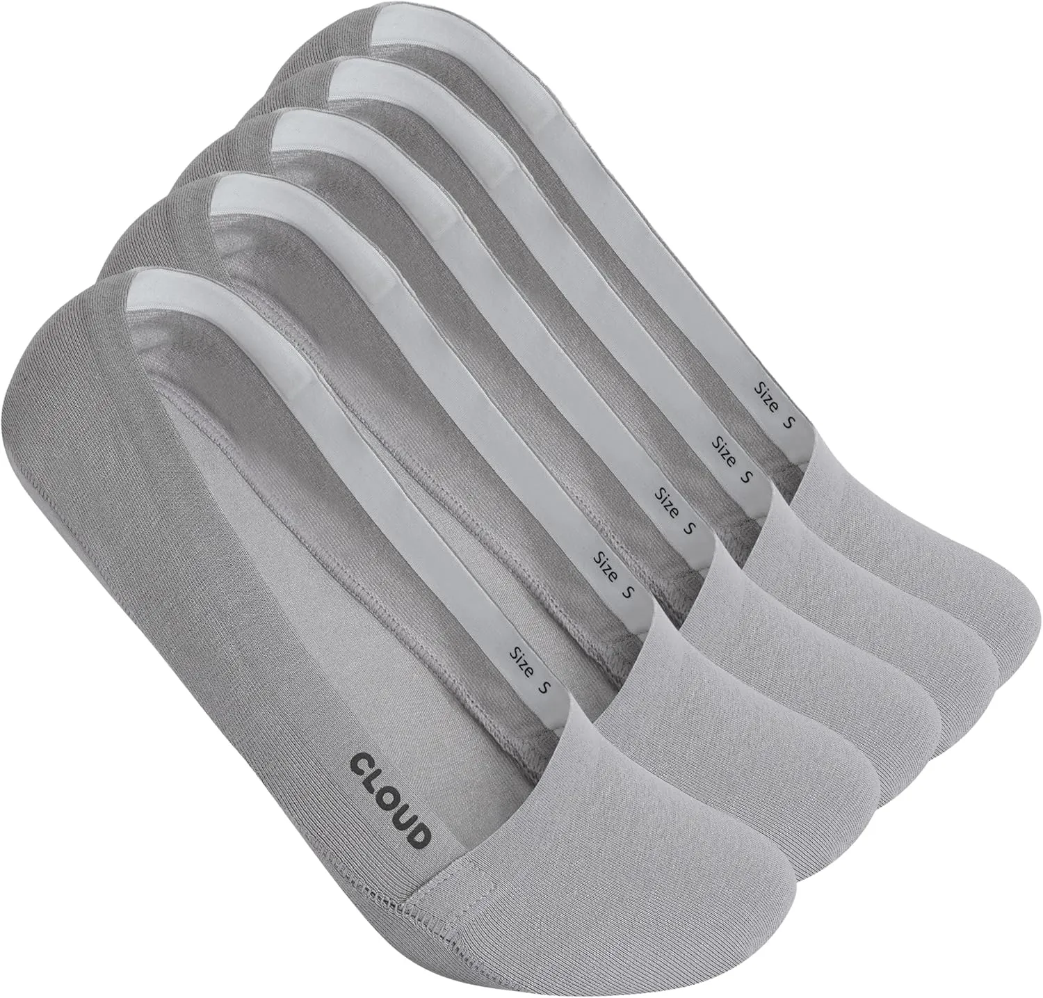 Cloud No Show Socks for Flats - Non Slip Thin Breathable Lightweight Invisible Cotton Loafer Socks for Women - Low Front Toe