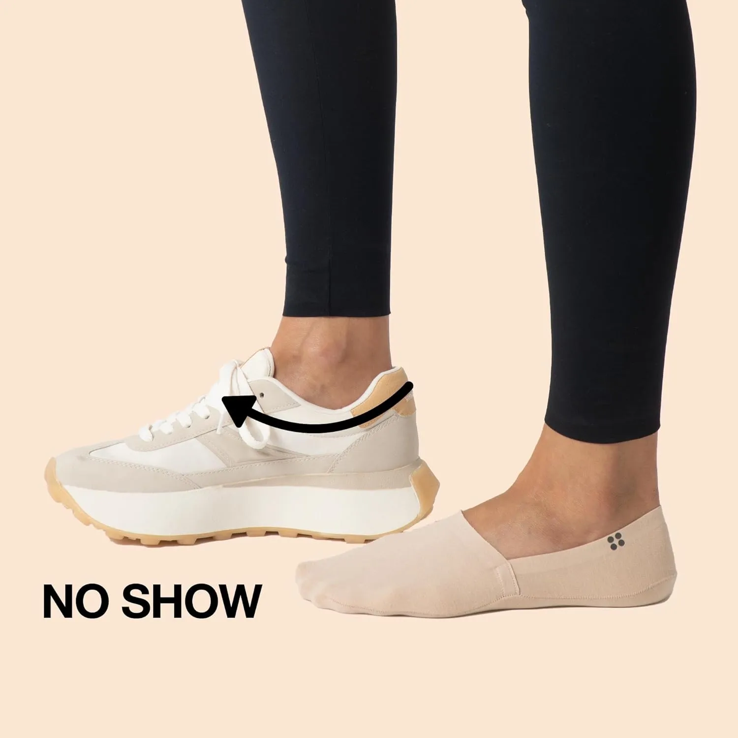 Cloud No Show Socks for Flats - Non Slip Thin Breathable Lightweight Invisible Cotton Loafer Socks for Women - Low Front Toe
