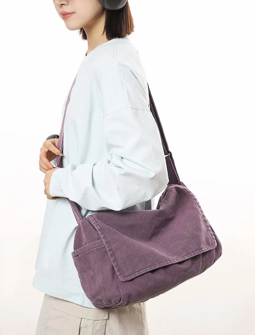 Collsants Messenger Bag for Women Men Satchel Bag Canvas Crossbody Shoulder Bag Casual Sling Bag