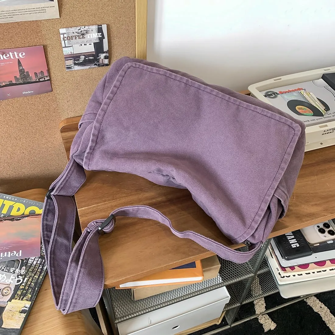 Collsants Messenger Bag for Women Men Satchel Bag Canvas Crossbody Shoulder Bag Casual Sling Bag