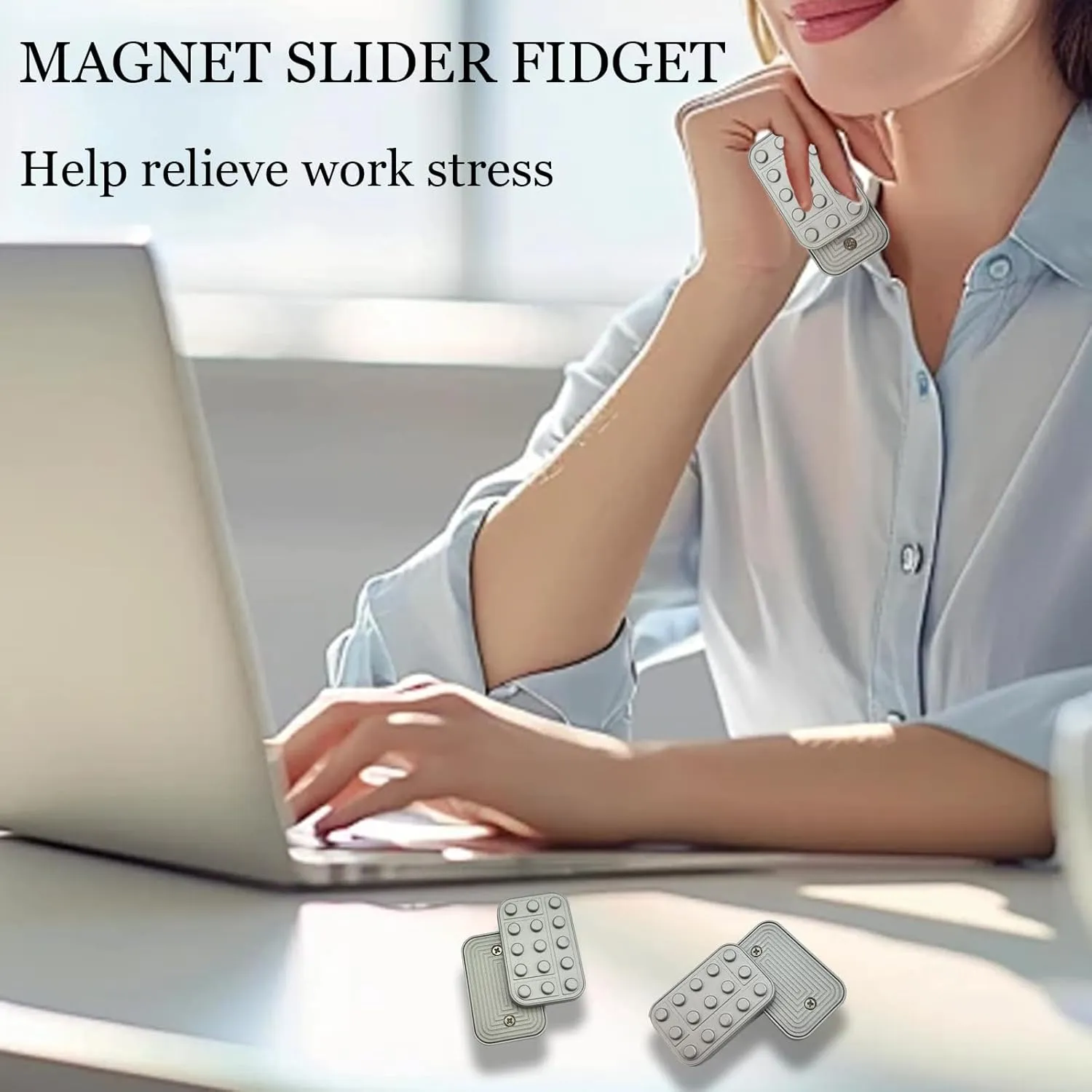 Cool Fidget Toys Adults for Relax, EDC Fidget Slider with Various Gameplay, Magnet Slider Fidget, Lightning Infinite Fidget Slider, Fidget Toys Adults Metal Slider, Gifts for Boyfriend and Father