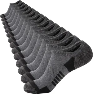 COOVAN No Show Mens Low Cut Short Socks Casual Invisible Loafer Flat Sock, Mens Athletic No Slip Grip Socks (7 pairs)