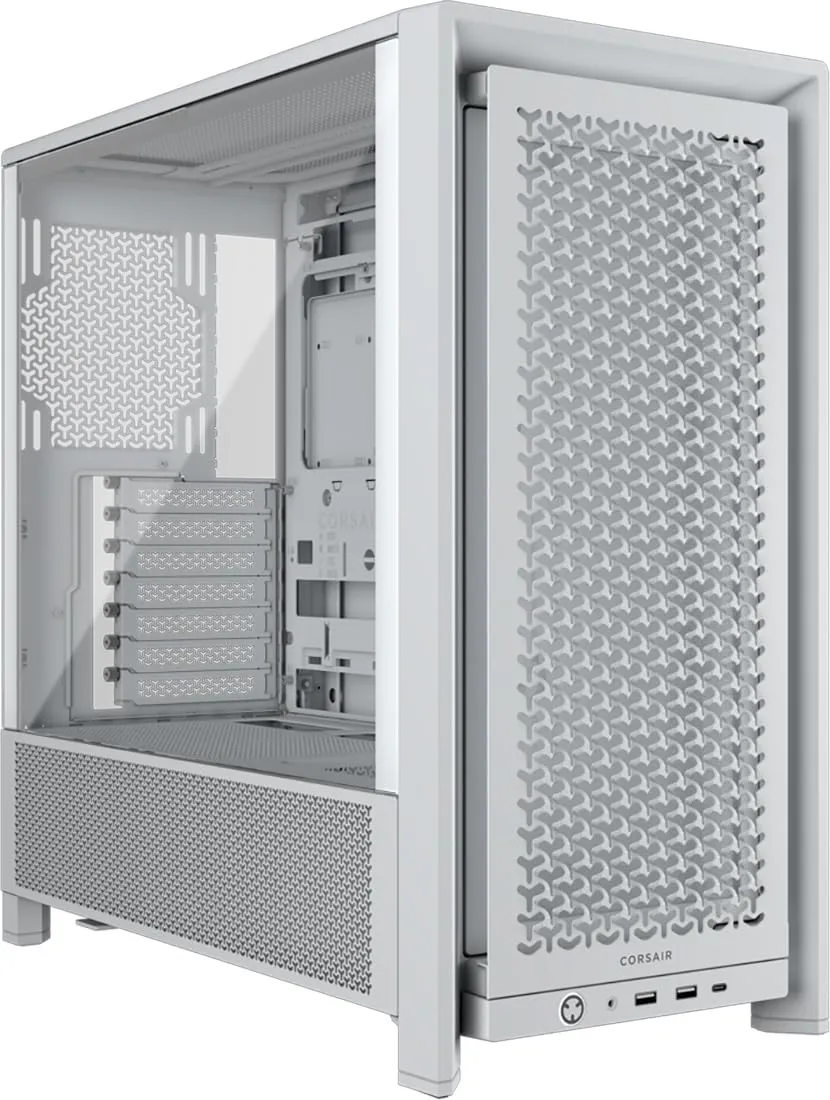 CORSAIR 4000D Frame Modular Mid-Tower ATX PC Case – High Airflow, InfiniRail Fan Mounting System, Dual 360mm Radiator Support, ASUS BTF, MSI Project Zero, Gigabyte Project Stealth – White