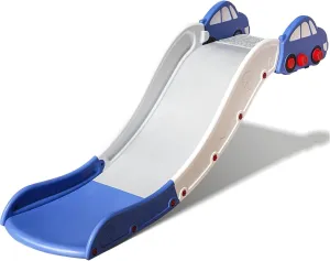 Couch Slide for Stairs Bed Kids Extended Widened Toddler Slide Plastic Indoor Toy Easy to Assemble Store Car Blue Plus