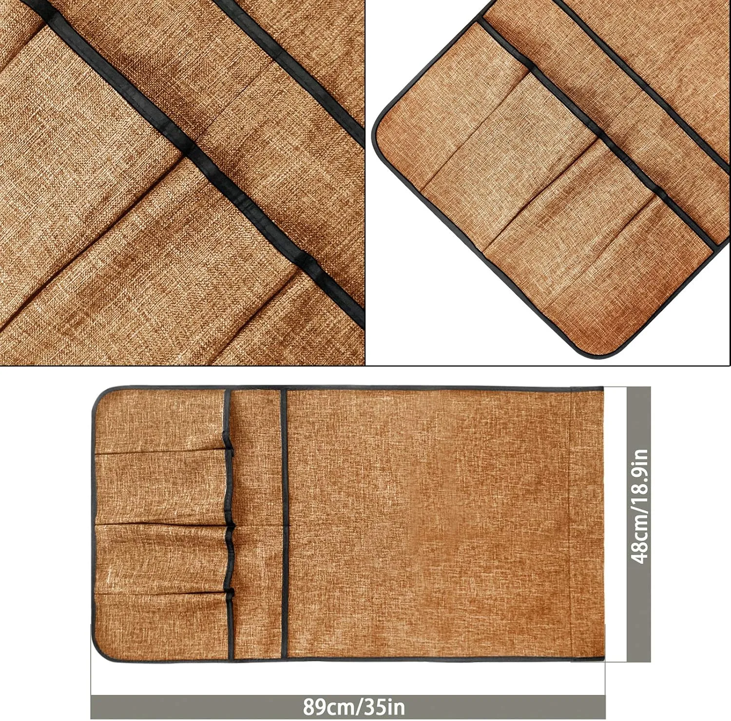 Couch Sofa Armrest Organiser Arm Chair Caddy Bedside Storage Pocket with 6 Pockets TV Remote Holder Bed Storage Pocket Bag for Cellphone Tablet Notepad Book Magazines DVD Glasses