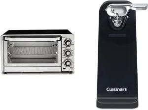 Cuisinart TOB-40N Custom Classic Toaster Oven Broiler, 17 Inch, Black & CCO-50BKN Deluxe Electric Can Opener, Black