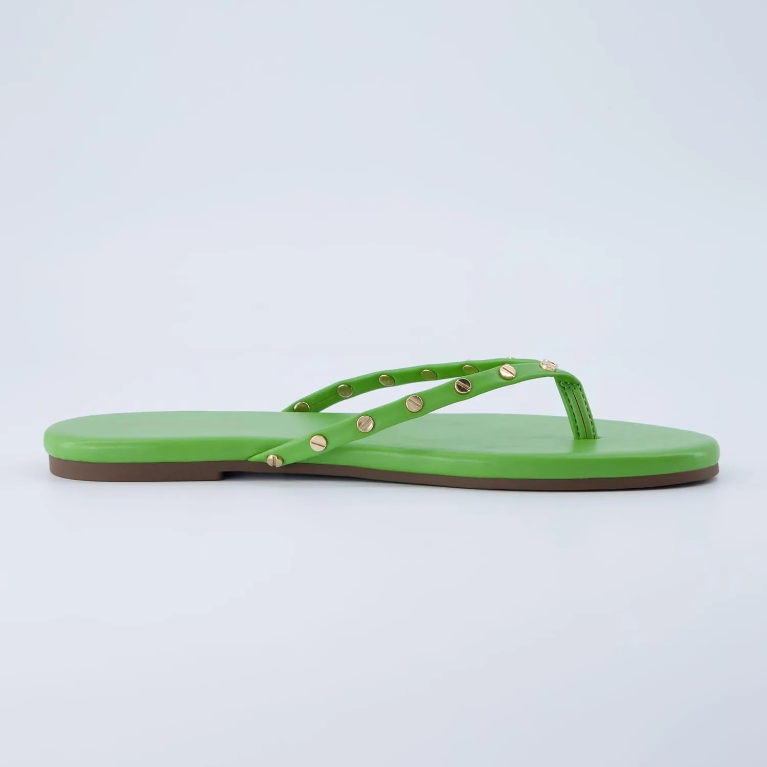 CUSHIONAIRE Confetti Women’s Studded Flip Flop Sandal – Slip-On Thong with Memory Foam & Stylish Rivet Strap