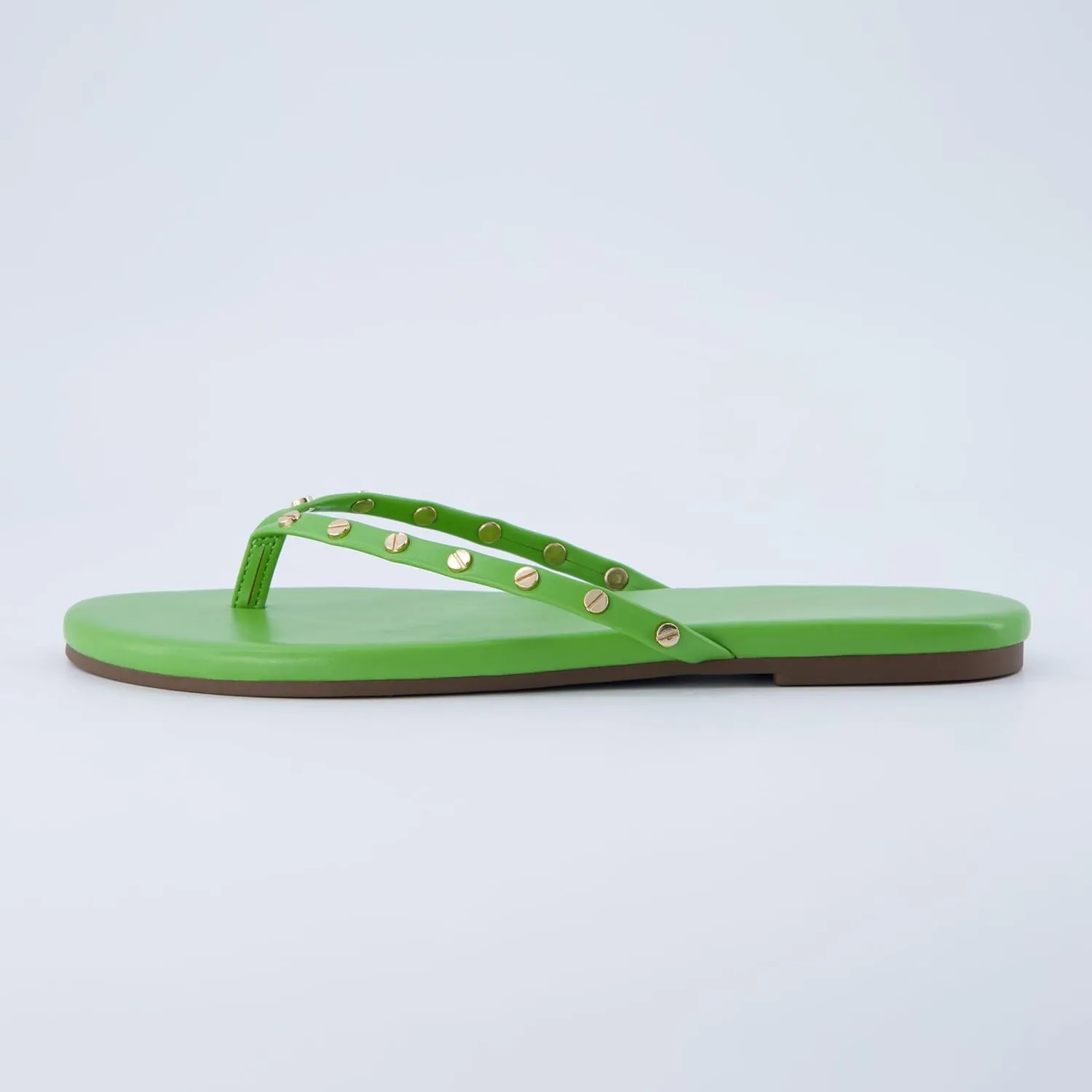 CUSHIONAIRE Confetti Women’s Studded Flip Flop Sandal – Slip-On Thong with Memory Foam & Stylish Rivet Strap