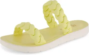 CUSHIONAIRE Women's Isla braided slide sandal  Memory Foam