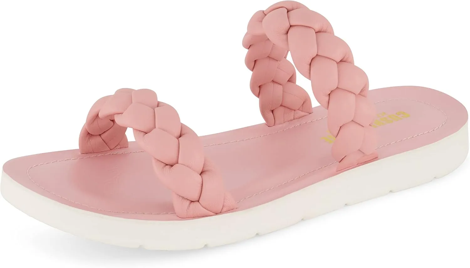CUSHIONAIRE Women's Isla braided slide sandal  Memory Foam