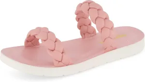 CUSHIONAIRE Women's Isla braided slide sandal  Memory Foam