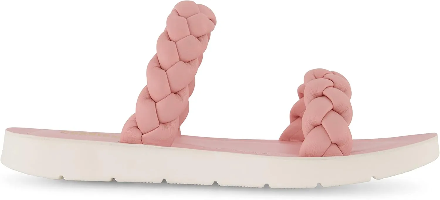 CUSHIONAIRE Women's Isla braided slide sandal  Memory Foam