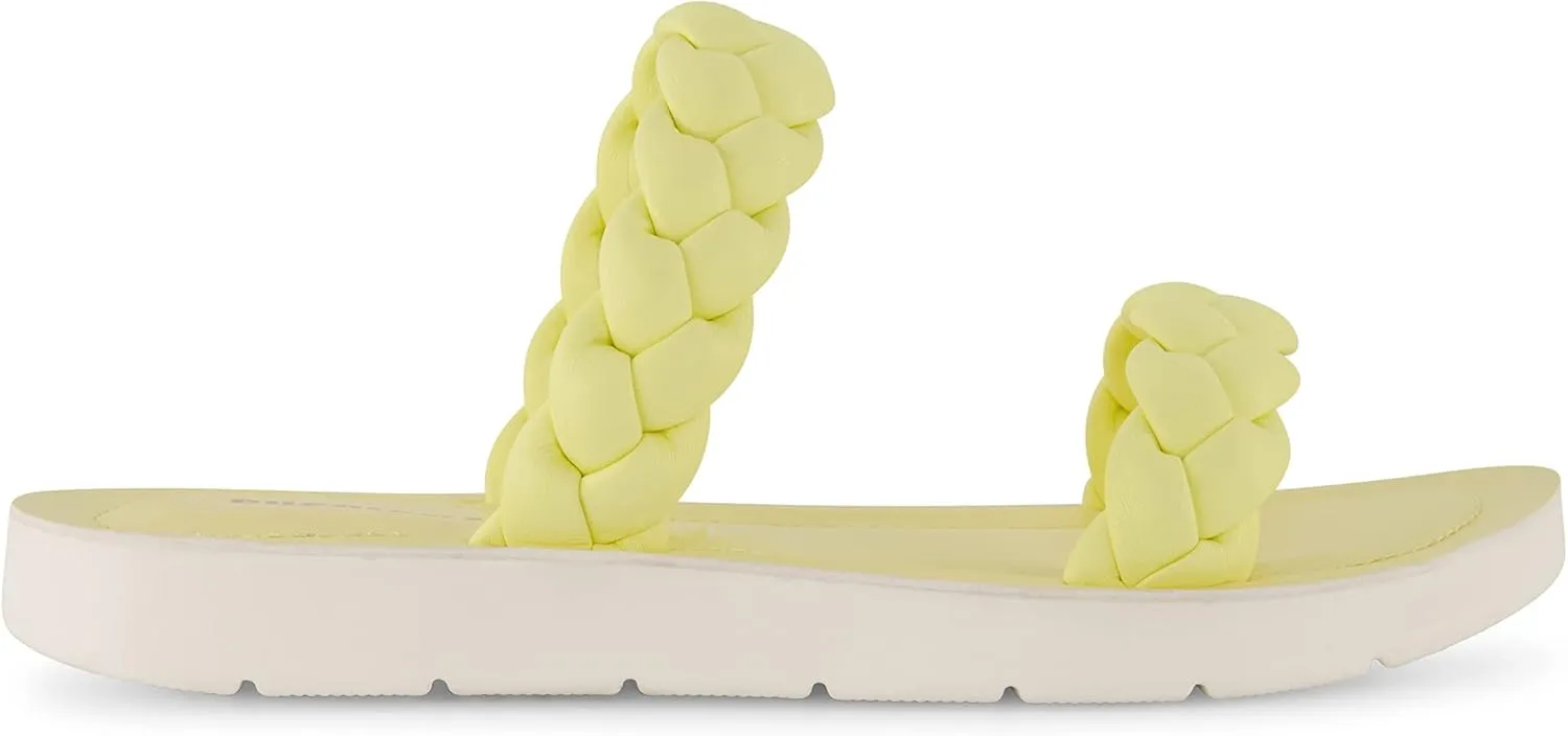 CUSHIONAIRE Women's Isla braided slide sandal  Memory Foam