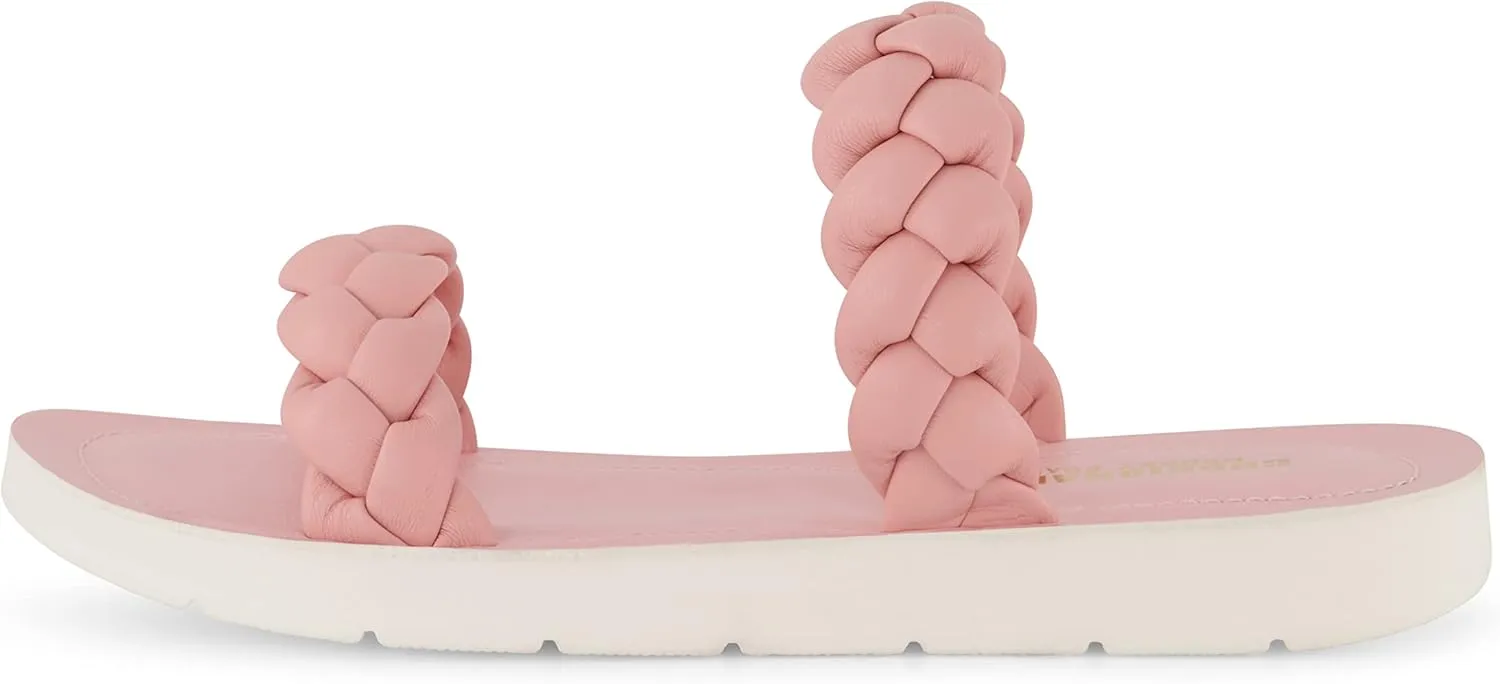 CUSHIONAIRE Women's Isla braided slide sandal  Memory Foam