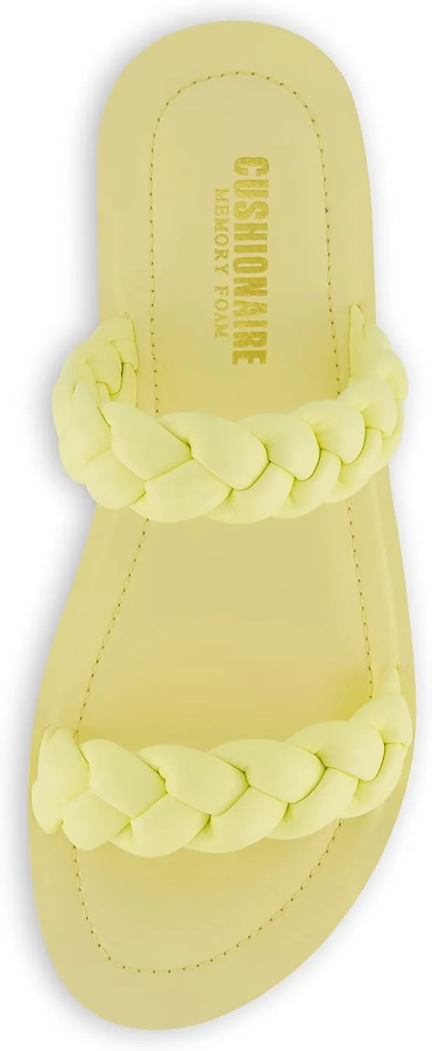 CUSHIONAIRE Women's Isla braided slide sandal  Memory Foam