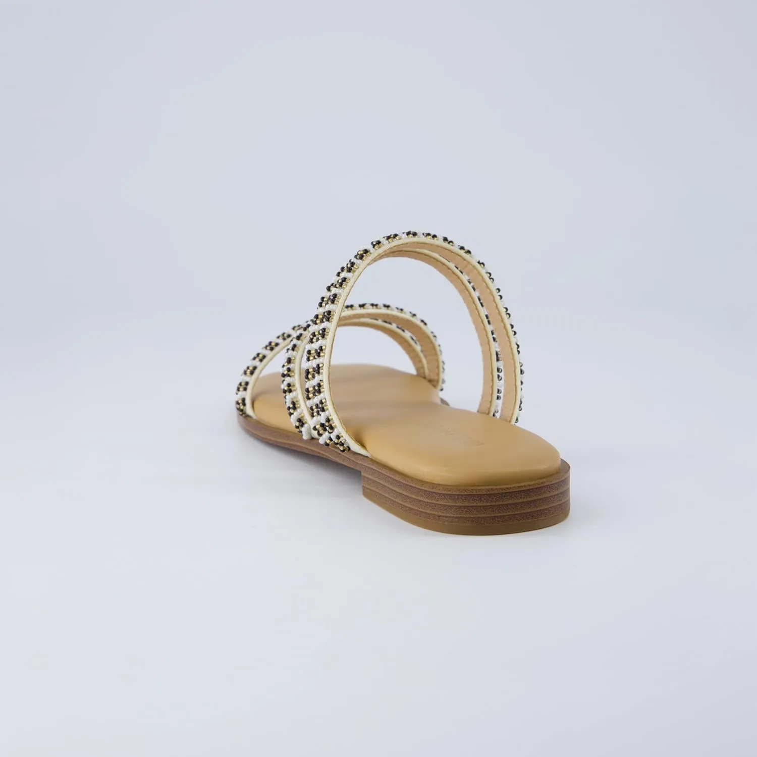 CUSHIONAIRE Women's Vivid Beaded Slide Sandal  Memory Foam