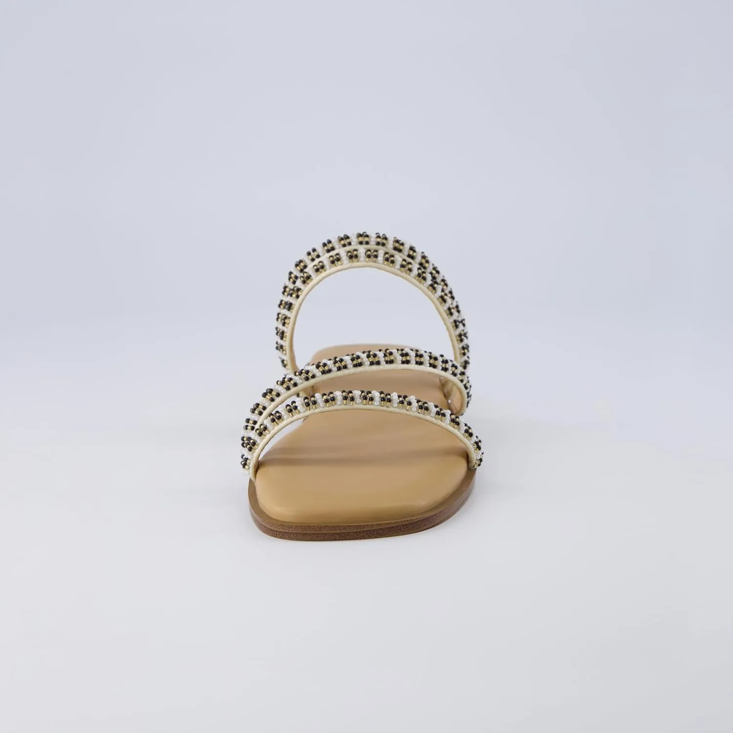 CUSHIONAIRE Women's Vivid Beaded Slide Sandal  Memory Foam