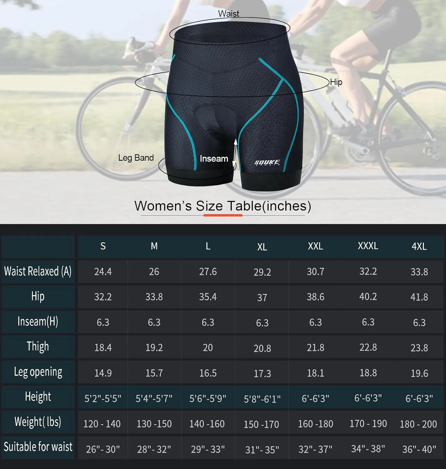 Cycling Shorts Women's 3D Padded Bicycle Bike Biking Underwear Shorts