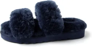 Dearfoams Women's Fireside Benalla All Over Shearling Double Band Easy On/Off Slide Slipper