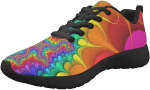 Dellukee Galaxy Print Walking Shoes Women Casual Mesh Colorful Durable Breathable Lace Up Fashion Sneaker
