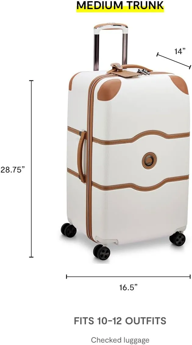 DELSEY PARIS Chatelet Air 2.0 Hardside Luggage Trunk with Spinner Wheels, Angora, Checked-26 Inch Trunk