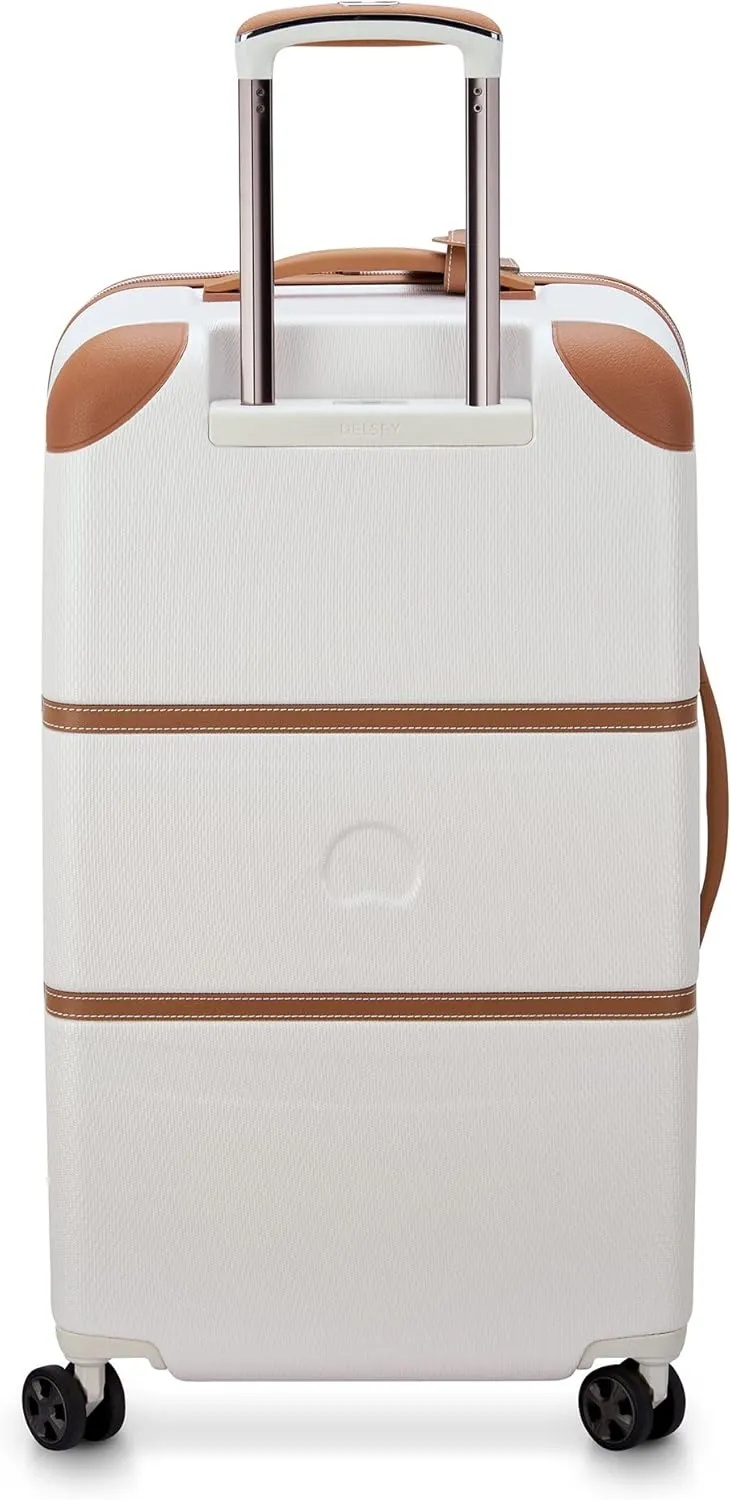 DELSEY PARIS Chatelet Air 2.0 Hardside Luggage Trunk with Spinner Wheels, Angora, Checked-26 Inch Trunk