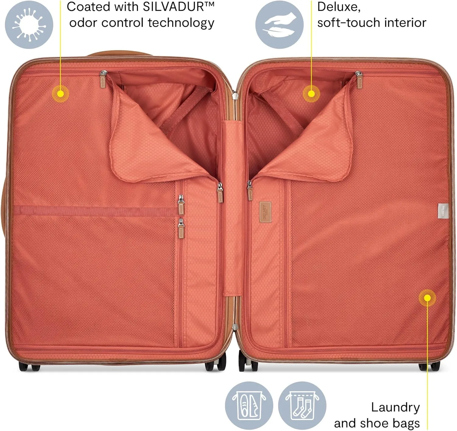DELSEY PARIS Chatelet Air 2.0 Hardside Luggage Trunk with Spinner Wheels, Angora, Checked-26 Inch Trunk