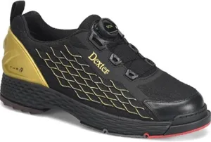 Dexter Mens C9 Knit BOA Bowling Shoes (for Right and Left Handed Bowlers. Men's Shoe Sizing) - Black/Gold 8.5