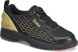 Dexter Mens C9 Knit BOA Bowling Shoes (for Right and Left Handed Bowlers. Men's Shoe Sizing) - Black/Gold 9