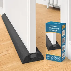 Door Draft Stopper 36 Inch, Under Door Gap Filler Bottom, Adjustable 30'' to 36'' Noise Blocker Soundproof Seal Gap up to 1.7'' Door Sweep, Machine Washable,Black