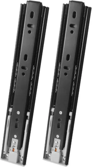 Drawer Slides, 1 Pair Push to Open Drawer Slides 6 8 10 12 14 16 18 20 Inch 100 lb Load Capacity Side Mount Handleless Ball Bearing Full Extension Touch Rails Cabinet Runner Black (Size : 15cm/6Inch