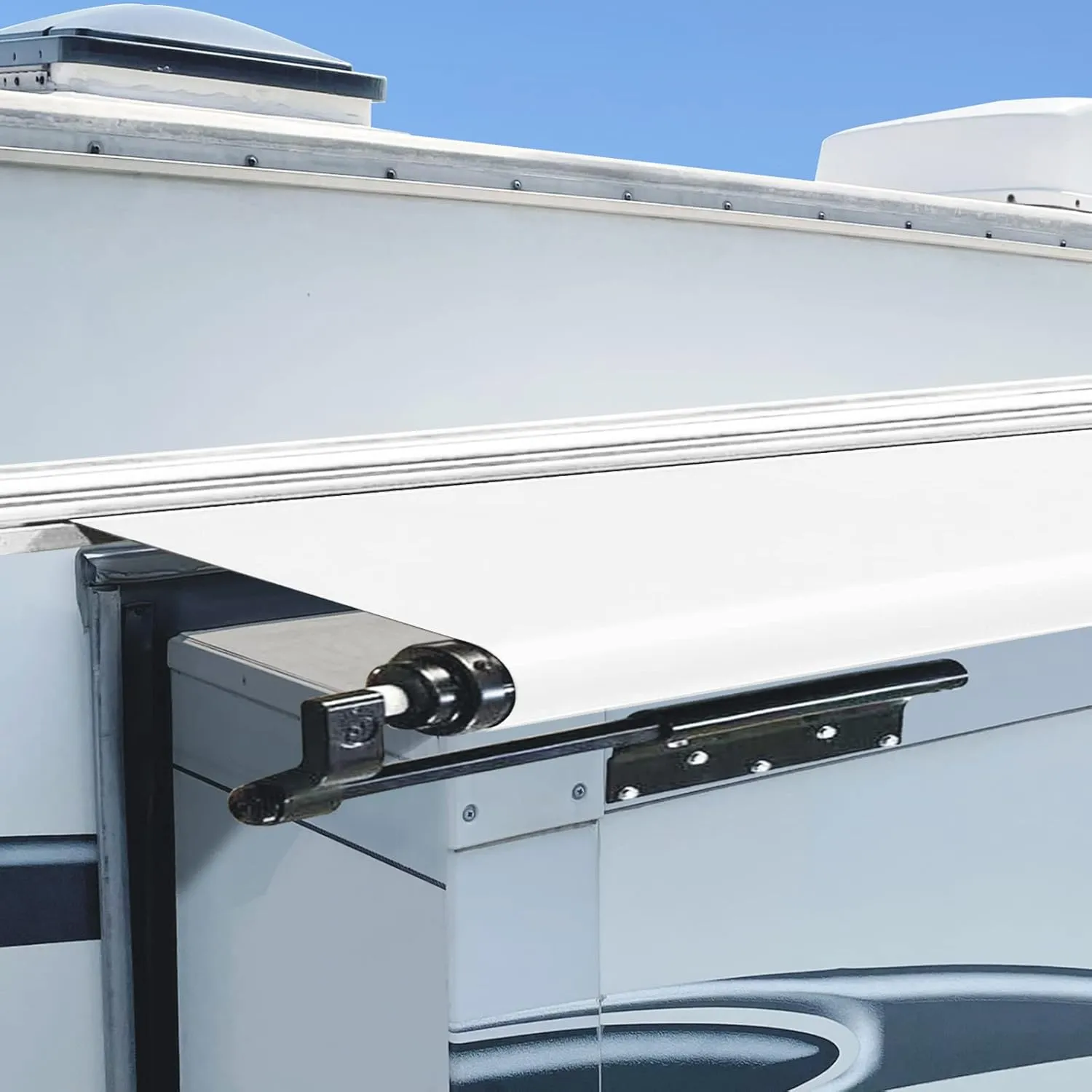 Dulepax-RV Slide Out Awning Fabric Replacement-(46" x 250", White- Fabric only)-Universal Slide-Topper Replacement for 5th Wheel RVs, Travel Trailers and Motorhomes