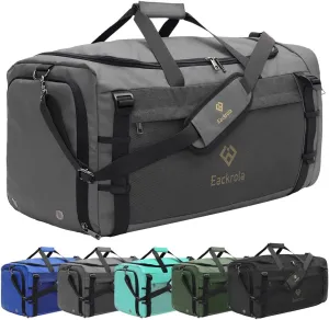 Eackrola Large Sports Gym Bag, Travel Duffel bag with Wet Pocket & Shoes Compartment for men women, 65L, Lightweight
