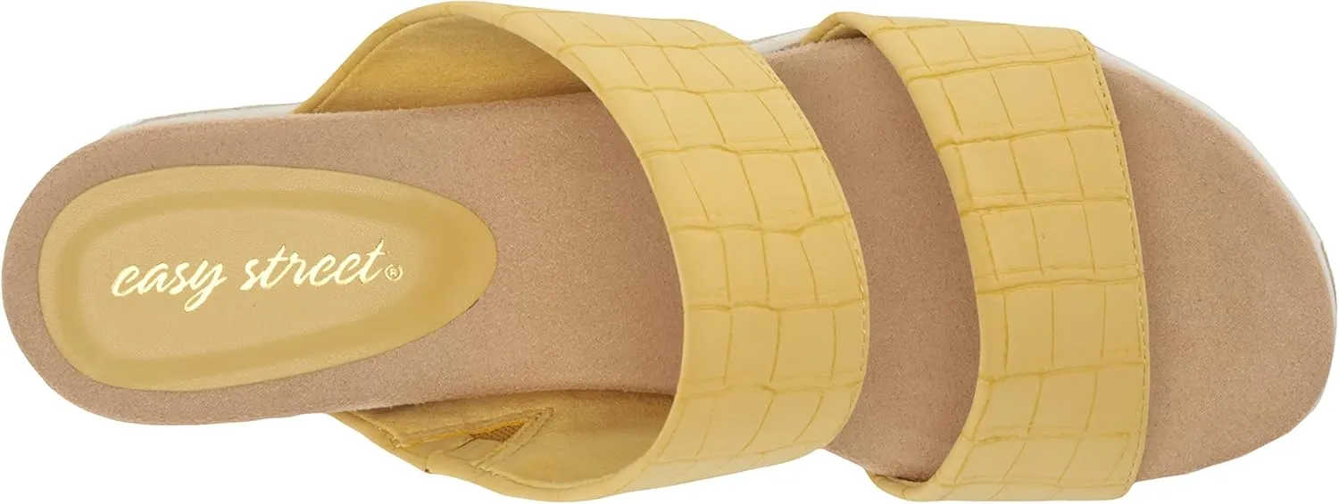 Easy Street Womens Maryann Faux Leather Embossed Heels