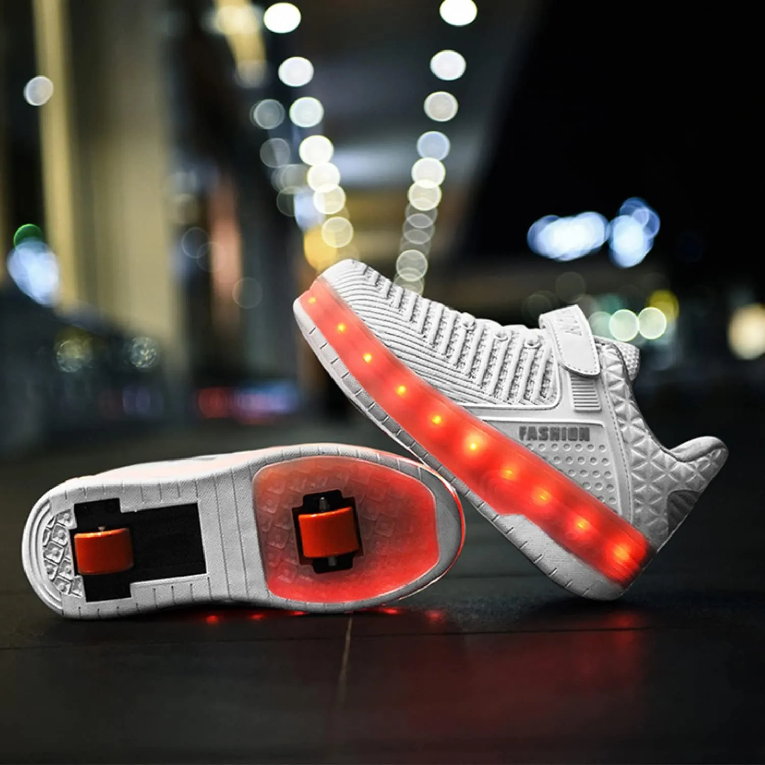 Ehauuo Unisex Roller Shoes Kids Sparkling Wheels Shoes Girls Light up Roller Skates Sneakers Boys Rechargeable Flashing Sneakers for Gift