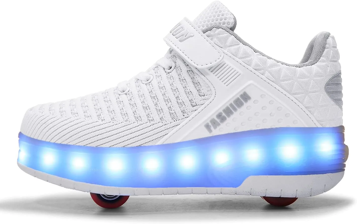 Ehauuo Unisex Roller Shoes Kids Sparkling Wheels Shoes Girls Light up Roller Skates Sneakers Boys Rechargeable Flashing Sneakers for Gift