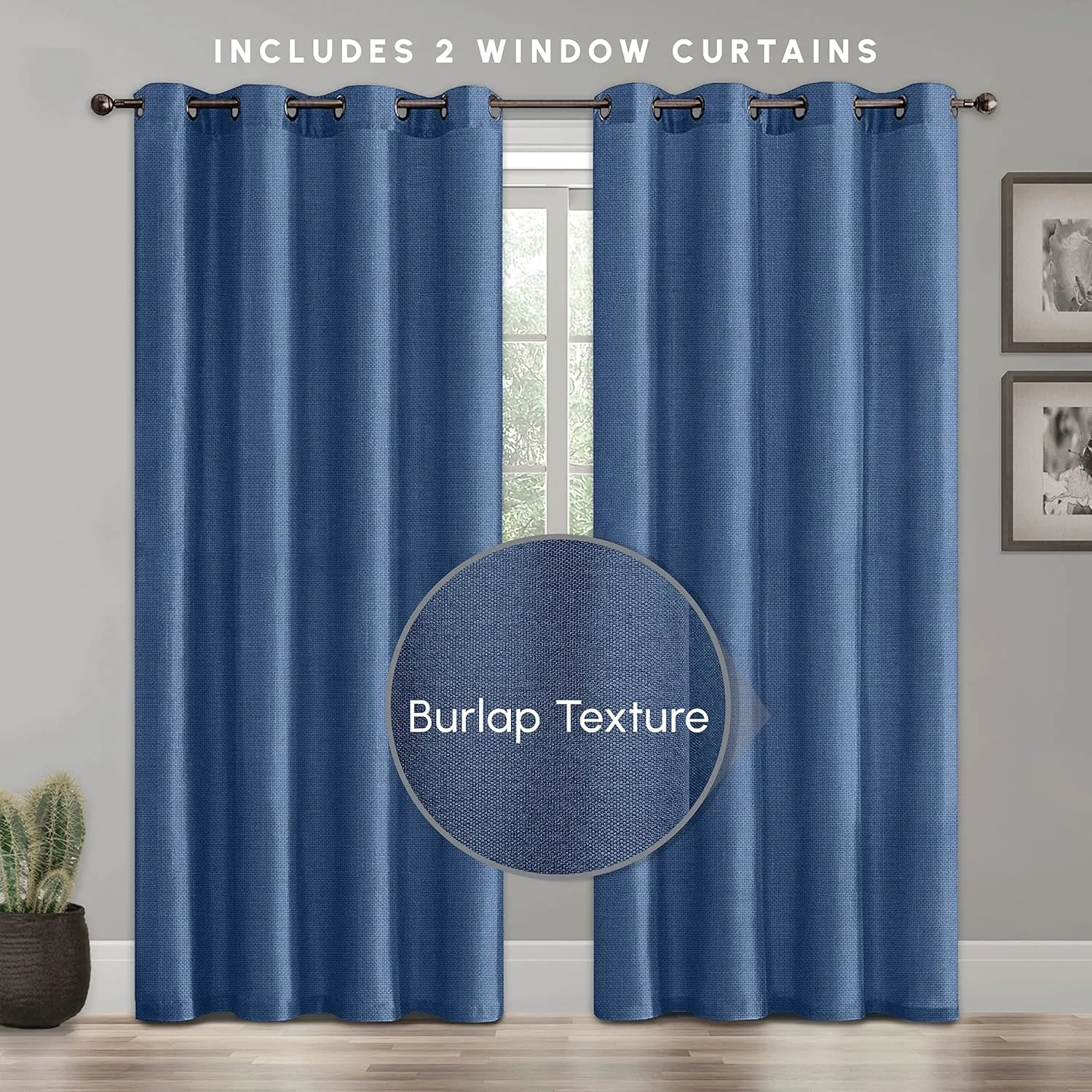 Elegant Comfort Blackout Grommet Top Curtains - 2 Panels Set - Window Treatment, Thermal Insulated, Room Darkening, Energy Saving Window Drapes for Living Room (Set of 2) - W54 X 63inch, Navy Blue