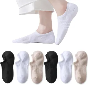 EPEIUS Thick No Show Socks for Women Athletic Ankle Socks Cushioned Running Low Cut Non Slip Footies 3/6 Pairs