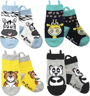 Ez Sox Toddler Boys Girls Socks Non Skid Seamless Toe Anti Slip Grip Pull Up Loops