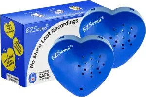 EZSound Build a Bear Voice Recorder | 2 Pack – 30 sec Stuffed Animal Voice Box | Sound Box for Stuffed Animal | Custom Heart Shaped Audio Recordable Button for Plush, Kids, Music | Sound Module & Chip