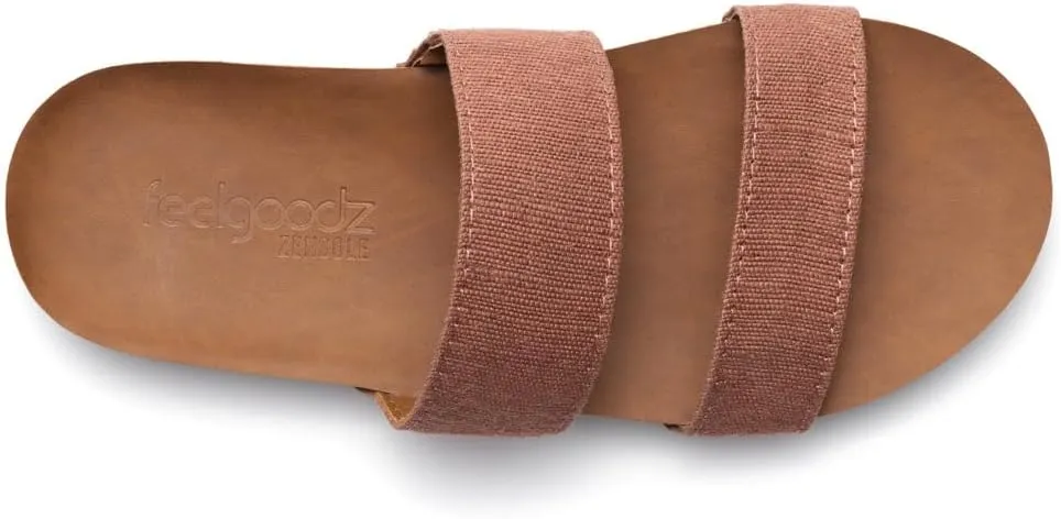 Feelgoodz Women's Zensole Vistas Natural Rubber Strap Slide Sandals