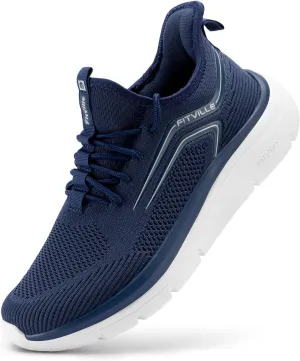 FitVille Men's Wide Walking Shoes Athletic Sneakers Lightweight Workout Slip-on Shoes for Flat Feet - Cloud Strider V1