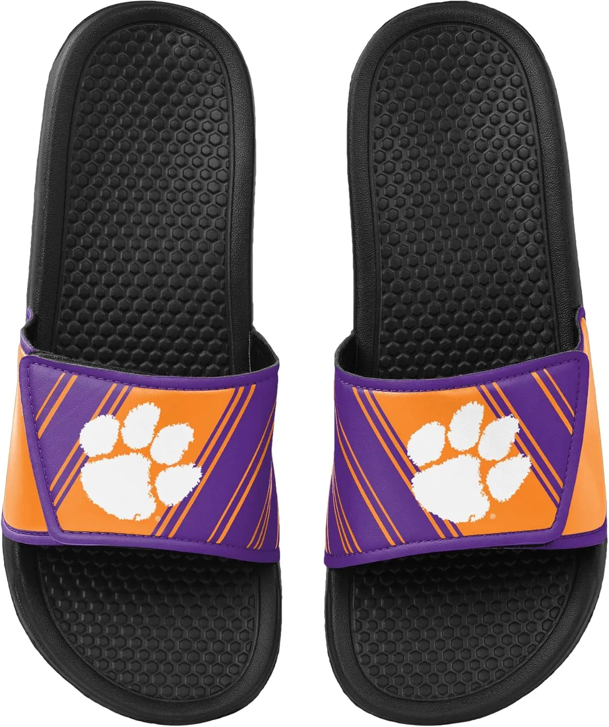 FOCO Men's NCAA College Team Logo Shower Sport Legacy Slide Flip Flop Sandals Clemson Velcro Large