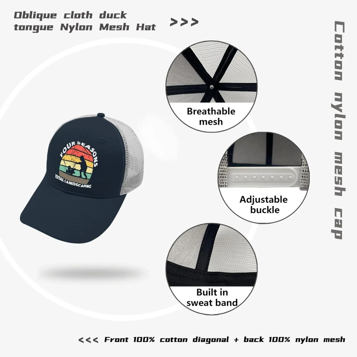 Four Seasons Total Landscaping Cap Camping Hat Apricot Womens Golf Hat Gifts for Dad Cool Cap