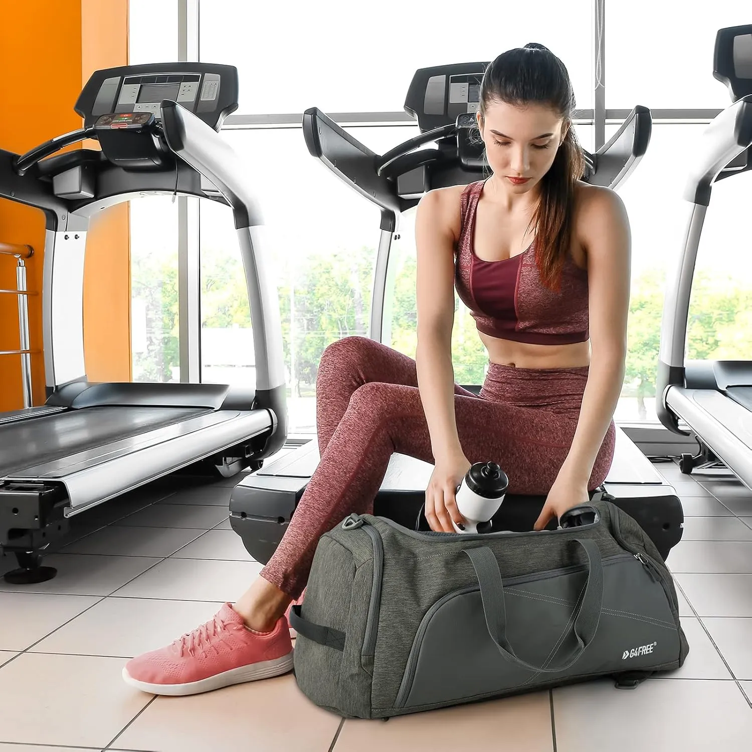 G4Free 45L/60L 3-Way Duffle Backpack Gym Bag with Wet Pocket & Shoes Compartment Sports Travel Weekender Overnight Duffel Bag